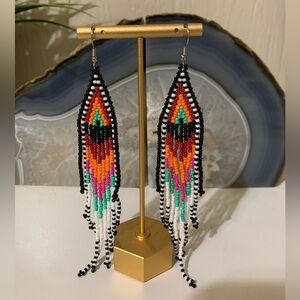 Handmade native American beaded earrings